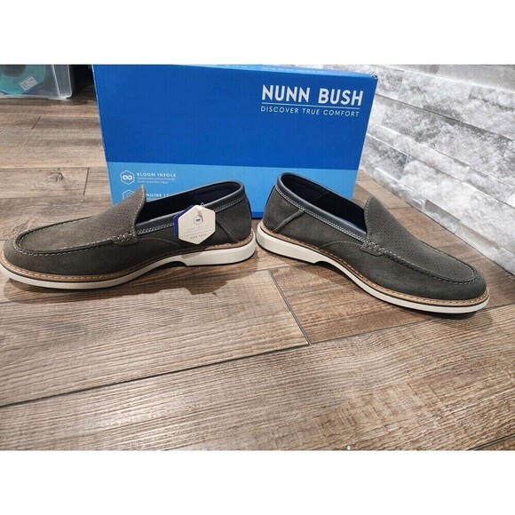 Nunn Bush Otto EZ Moc Toe Slip On Loafer Dress Shoe, Gunmetal Gray, 8M Leather main image 8